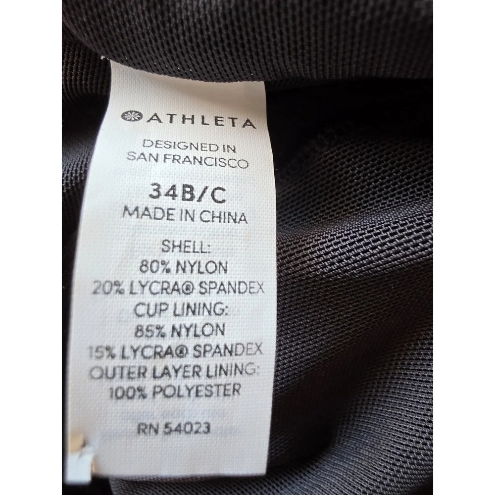 NWT Athleta Bikini Top 34B/C Black Halter Swimwear Swim Athleisure Bralette